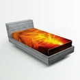 thumbnail image 1 of Ambesonne Orange Fitted Sheet, Sunset over Horizon Sea, Twin XL Size, Orange, 1 of 3
