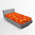 thumbnail image 1 of Ambesonne Orange Fitted Sheet, Yellow Turtles Crabs, Twin Size, Burnt Orange Yellow, 1 of 2