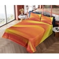 thumbnail image 1 of Ambesonne Orange Fitted & Top Sheet Set with Shams, Abstract Digital Waves, Burnt Orange, 1 of 5