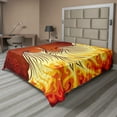 thumbnail image 1 of Ambesonne Orange Flat Sheet, Phoenix Bird in Warm Tones, King Size, Orange and Yellow, 1 of 1