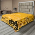 thumbnail image 1 of Ambesonne Orange Flat Sheet, Pumpkins Bats Halloween, Full Size, Orange and Black, 1 of 1