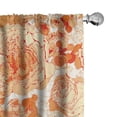 thumbnail image 1 of Ambesonne Orange Floral Curtains, Peony Summer Garden, Pair of 28"x84", Cream Apricot White, 1 of 5
