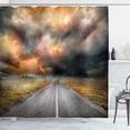 thumbnail image 1 of Ambesonne Orange Grey Shower Curtain, Dusty Storm Clouds, 69"Wx75"L, Orange Grey, 1 of 5