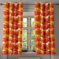 thumbnail image 1 of Ambesonne Orange Grommet Curtain, Antique Bohemian Poppies, 50" x 54", Burnt Orange White, 1 of 6