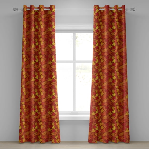 Ambesonne Orange Grommet Curtain, Nature Designs, 50" x 72", Burnt Orange