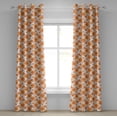 thumbnail image 1 of Ambesonne Orange Grommet Curtain, Old Damask Traditional, 50" x 84", Orange Marigold Maroon, 1 of 6