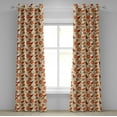 thumbnail image 1 of Ambesonne Orange Grommet Curtain, Red Retro Poppy Flowers, 50" x 96", Orange Red Peach, 1 of 6