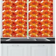 thumbnail image 1 of Ambesonne Orange Kitchen Curtains, Antique Bohemian Poppies, 55"x45", Burnt Orange White, 1 of 1