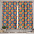 thumbnail image 1 of Ambesonne Orange Kitchen Curtains, Citrus Fruit Green Leaf, 55"x39", Orange Blue and Green, 1 of 3