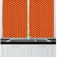 thumbnail image 1 of Ambesonne Orange Kitchen Curtains, Vintage Polka Dots Tile, 55"x39", Orange Black, 1 of 2