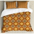 thumbnail image 1 of Ambesonne Orange Mandala Duvet Cover Sets, Oriental Art Form, 2-King, Cinnamon Jade Green and Peach, 1 of 7