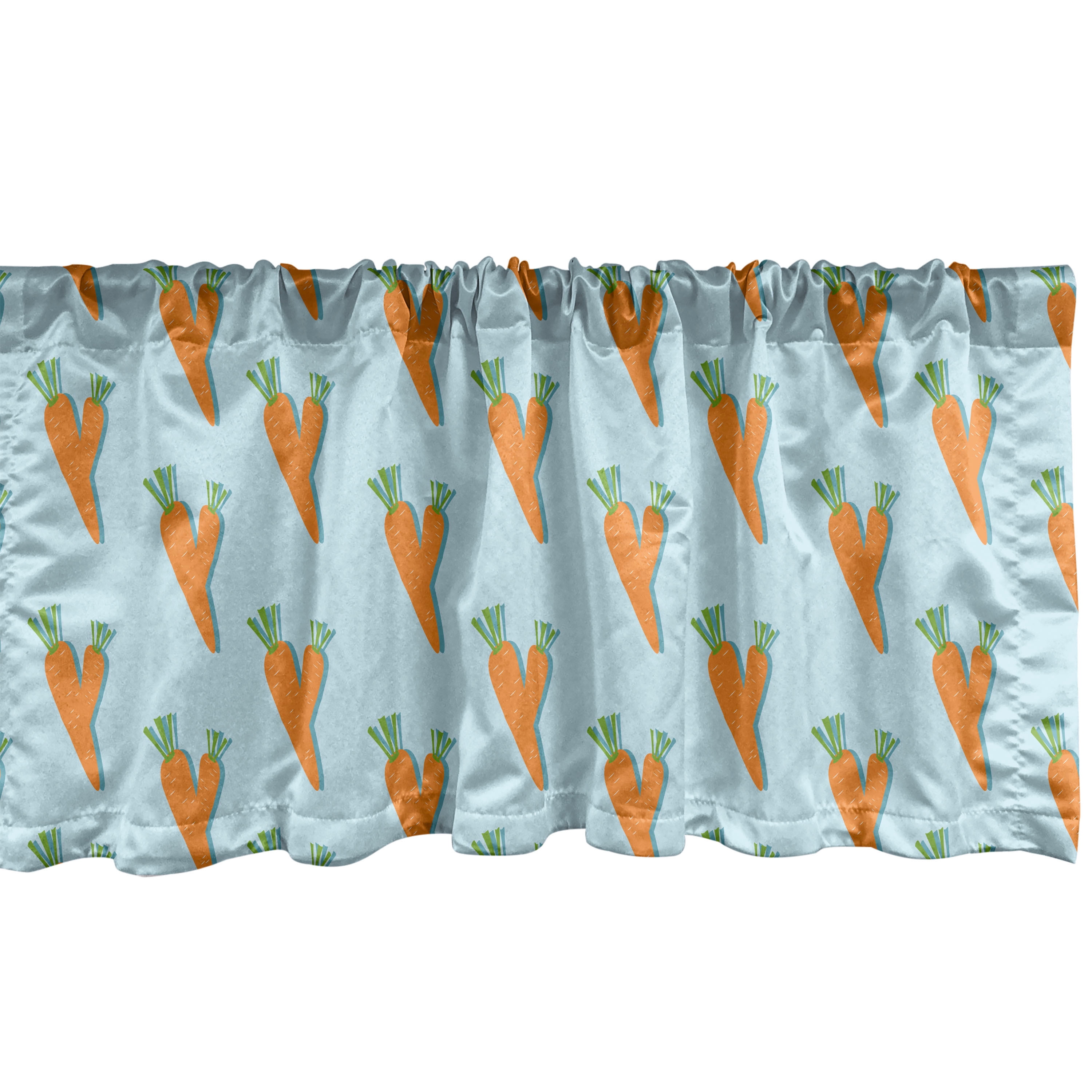 Ambesonne Floral Satin Polyester Light Filtering Valance Set