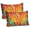 thumbnail image 1 of Ambesonne Orange Pillow Sham 2 Pack, Rainbow with Diamonds, 26"x20", Orange Red, 1 of 3