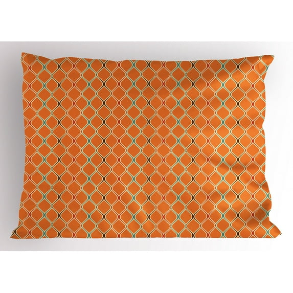 Ambesonne Orange Pillow Sham, Trippy Inspired, 26" X 20", Multicolor