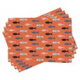 thumbnail image 1 of Ambesonne Orange Place Mats Set of 4, Colorful Fish Shoal, Standard Size, Persian Blue Salmon Teal, 1 of 6