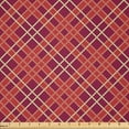 thumbnail image 1 of Ambesonne Orange Plaid Fabric by the Yard Microfiber, Contemporary Tartan, 3 Yards, Raspberry Vermilion Cream, 1 of 2