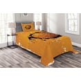 thumbnail image 1 of Ambesonne Orange Quilted Bedspread Set 2 Pcs, Basketball Splash Style, Twin Size, Orange Black, 1 of 3