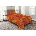 thumbnail image 1 of Ambesonne Orange Quilted Bedspread Set 2 Pcs, Nature Designs, Twin Size, Burnt Orange, 1 of 3