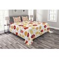 thumbnail image 1 of Ambesonne Orange Quilted Bedspread Set 3 Pcs, Fruits Juice Lemon, Queen Size, Apricot Ruby, 1 of 3