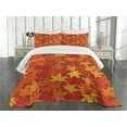 thumbnail image 1 of Ambesonne Orange Quilted Bedspread Set 3 Pcs, Nature Designs, Queen Size, Burnt Orange, 1 of 3