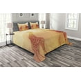 thumbnail image 1 of Ambesonne Orange Quilted Bedspread Set 3 Pcs, Tropic Giraffes, Queen Size, Orange, 1 of 3