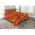 thumbnail image 1 of Ambesonne Orange Quilted Coverlet 3 Pcs, Nature Designs, King Size, Burnt Orange, 1 of 2