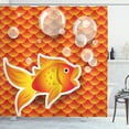 thumbnail image 1 of Ambesonne Orange Shower Curtain, Cartoon Goldfish Bubble, 69"Wx70"L, Burnt Orange, 1 of 4