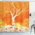 thumbnail image 1 of Ambesonne Orange Shower Curtain, Leafless Tree Autumn, 69"Wx84"L, Orange, 1 of 5