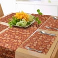 thumbnail image 1 of Ambesonne Orange Table Runner & Placemats, Retro Paisley Flowers, Placemat 4 pcs + Runner 16"x72", Redwood Orange Cream, 1 of 2