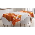 thumbnail image 1 of Ambesonne Orange Tablecloth Rectangular Table Cover, Autumnal Colors Stripes, 52"x70", Orange Marigold White, 1 of 4