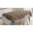 thumbnail image 1 of Ambesonne Orange Tablecloth Rectangular Table Cover, Citrus Fruit Green Leaf, 60"x90", Orange Blue and Green, 1 of 4