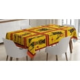 thumbnail image 1 of Ambesonne Orange Tablecloth Rectangular Table Cover, Pattern, 52"x70", Coral Black Yellow, 1 of 4