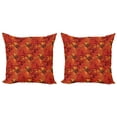 thumbnail image 1 of Ambesonne Orange Throw Pillow Cover 2 Pack, Grungy Flower Romantic, 16", Orange, 1 of 6