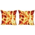 thumbnail image 1 of Ambesonne Orange Throw Pillow Cover 2 Pack, Hot Warm Colored Lava Form, 18", Orange and Yellow, 1 of 6