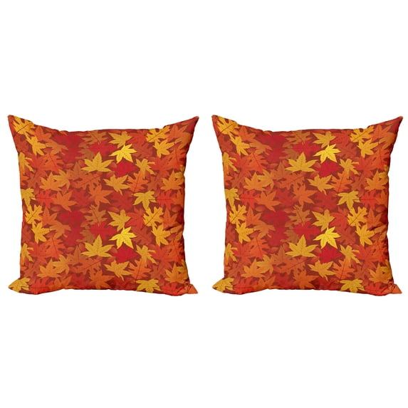 Ambesonne Orange Throw Pillow Cover 2 Pack, Nature Designs, 24", Burnt Orange