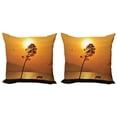 thumbnail image 1 of Ambesonne Orange Throw Pillow Cover 2 Pack, Romantic Sunset Twilight, 24", Orange, 1 of 7