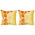 thumbnail image 1 of Ambesonne Orange Throw Pillow Cover 2 Pack, Sun View Leaves, 24", Earth Yellow Orange, 1 of 7