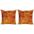 thumbnail image 1 of Ambesonne Orange Throw Pillow Cover 2 Pack, Vintage Mosaic Grunge, 16", Orange Mustard, 1 of 6