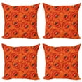 thumbnail image 1 of Ambesonne Orange Throw Pillow Cover 4 Pack, Poppy Flower Romance, 24", Burnt Orange Yellow, 1 of 2