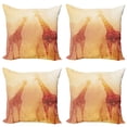 thumbnail image 1 of Ambesonne Orange Throw Pillow Cover 4 Pack, Tropic Giraffes, 20", Orange, 1 of 6