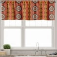 thumbnail image 1 of Ambesonne Orange Valance Pack of 2, Traditional Motif, 54"X12", Orange Yellow and White, 1 of 3