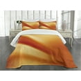 thumbnail image 1 of Ambesonne Orange Yellow Quilted Bedspread Set 3 Pcs, Wavy Color Curves, Queen Size, Orange Yellow, 1 of 5
