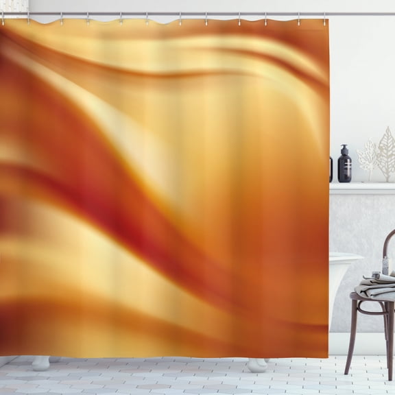 Ambesonne Orange Yellow Shower Curtain, Wavy Color Curves, 69"Wx75"L, Orange Yellow