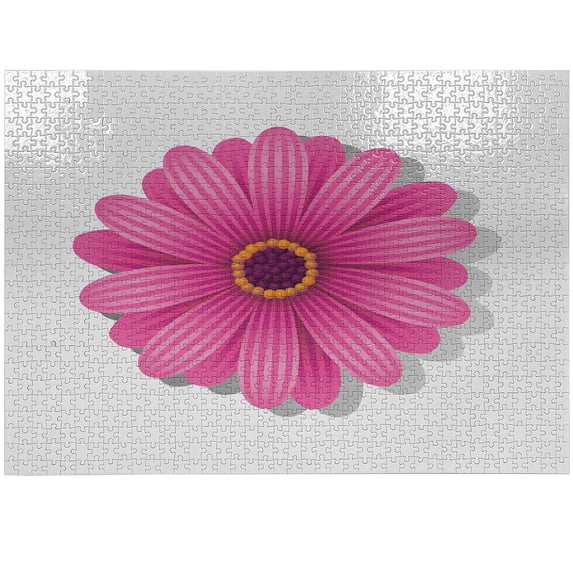 Ambesonne Orange and Pink Jigsaw Puzzle Durable Cardboard, Gerbera Daisy, 1000 pcs, Purple Pink Pale Orange