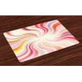 thumbnail image 1 of Ambesonne Orange and Pink Place Mats Set of 4, Wavy Lines Sixties, Standard Size, Multicolor, 1 of 4