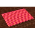 thumbnail image 1 of Ambesonne Orange and Pink Place Mats Set of 4, Zigzag Chevron Line, Standard Size, Orange Magenta, 1 of 4