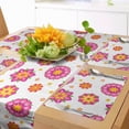 thumbnail image 1 of Ambesonne Orange and Pink Table Runner & Placemats, Flower Blooms, Placemat 4 pcs + Runner 12"x72", Pale Pink Orange Yellow, 1 of 2