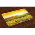 thumbnail image 1 of Ambesonne Oranger Place Mats Set of 4, Golden Sunflower Field, Standard Size, Orange Yellow, 1 of 3