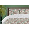 thumbnail image 1 of Ambesonne Orchid Artwork Down Alternative Quilt Comforter, Asian Leaves Pattern, Queen, Almond Green and Pale Pink, 1 of 1