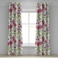 thumbnail image 1 of Ambesonne Orchid Grommet Curtain, Water Flowers Leafy Pattern, 50"x84", Magenta Peacock Green, 1 of 1